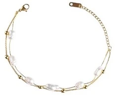 Emily Westwood Gold-plated double bracelet with pearls EWB250244G