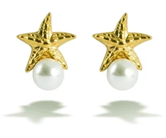 Emily Westwood Gold-plated earrings with pearl Starfish EWE260691G