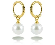 Emily Westwood Gold-plated earrings with pearl 2in1 Emvora EWE260825G