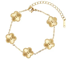 Emily Westwood Gold-plated flower bracelet made of steel EWB250253G