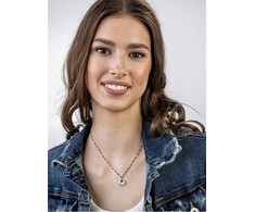 Emily Westwood Auksuotas moteriškas karoliai su mėlynais karoliukais EWN23039G
