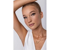 Emily Westwood Lyric EWN24009G stilingas paauksuoto plieno dvigubas karoliai