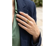 Emily Westwood Modern auksinis-plated steel ring EWR260698G