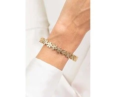 Emily Westwood Solid auksinis-plated steel flower bracelet EWB250165G