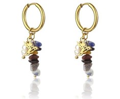 Emily Westwood Stylish auksinis-plated hoop earrings 2in1 Norah EWE23055G