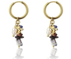 Emily Westwood Stylish auksinis-plated hoop earrings 2in1 Norah EWE23055G