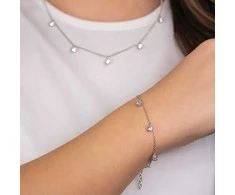 Engelsrufer Sidabrinė apyrankė su skaidriais cirkoniais Blizgus ERB-SHINY-05-ZI