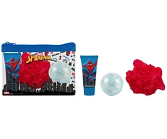 EP Line Kvapai vaikams Dětské parfémy Spiderman Dovanų rinkinys Dušo gelis 35 ml, vonios bomba, plovimo kempinė ir kosmetinė