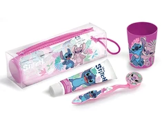 Disney Stitch kosmetinė, dantų pasta, dantų šepetėlis, puodelis