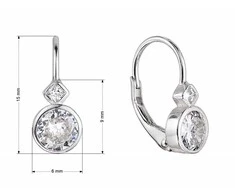 Evolution Group Beautiful girl´s earrings with zircons 11479.1 crystal
