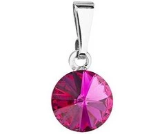 Evolution Group Žavus pakabukas su fuksijos spalvos Swarovski kristalu 54018.3 fuksija