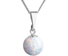 Evolution Group Charming sidabrinis pakabukas with synthetic baltas opal 12050.1