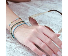 Evolution Group Double auksinis-plated bracelet with colored stones 13114.3