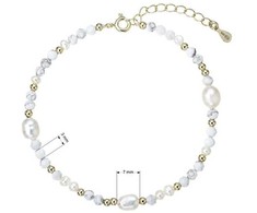 Evolution Group Gold-plated bracelet with pearls and howlites 13113.1