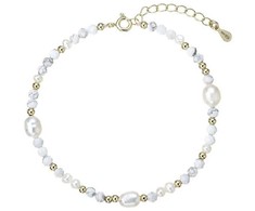 Evolution Group Gold-plated bracelet with pearls and howlites 13113.1