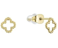 Evolution Group Gold-plated steel earrings Four-leaf clovers 41006.1