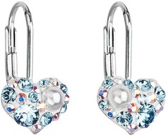 Evolution Group Heart auskarai su Swarovski 31125.9 aqua