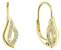 Evolution Group Matching auksinis-plated earrings Waves with zircons 11542.1/AU