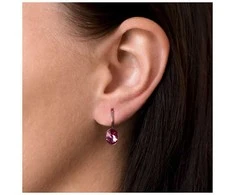 Evolution Group Rožiniai ovalūs auskarai su Swarovski kristalais 31276.3 rose