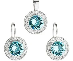 Evolution Group Jewelry set á la Kate Middleton 39107.3 light turquoise (earrings, pendant)