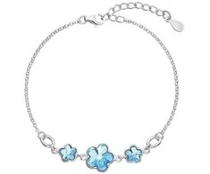 Evolution Group Sidabrinis bracelet with Swarovski Mėlyna crystals 33112.3