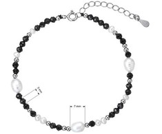 Evolution Group Sidabrinis bracelet with pearls and spinels 13113.3