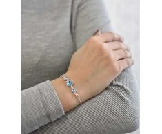 Evolution Group Sidabrinis bracelet with Swarovski Mėlyna crystals 33112.3