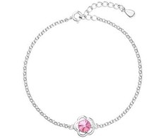 Evolution Group Sidabrinis apyrankė su Swarovski kristalu 33117.3 Rožė