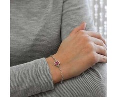 Evolution Group Sidabrinis apyrankė su Swarovski kristalu 33117.3 Rožė