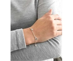 Evolution Group Sidabrinė apyrankė su Swarovski kristalais balta širdelė 33110.1