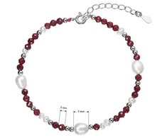 Evolution Group Sidabrinis bracelet with pearls and garnets 13113.3