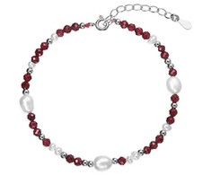 Evolution Group Sidabrinis bracelet with pearls and garnets 13113.3