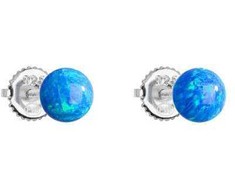 Evolution Group Sidabrinis earrings with mėlynas synthetic opals 11246.3 mėlynas