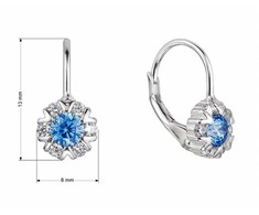Evolution Group Sidabrinis girl´s earrings with zircons 11474.3 aqua