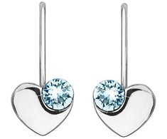 Evolution Group Sidabrinis širdies auskarai su Swarovski 31299.3