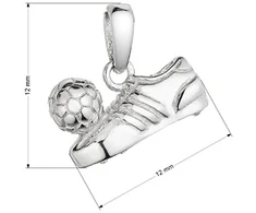 Evolution Group Sidabrinis pakabukas Futbolo žaidėjas su kamuoliu 64014