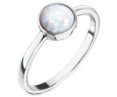 Evolution Group Sidabrinis ring with baltas opal 15001.1 baltas