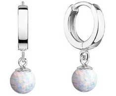 Evolution Group Sidabrinis rings with dangling synthetic opal 11404.1 baltas