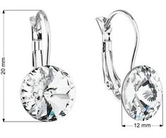 Evolution Group Blizgantys kabantys auskarai su Swarovski kristalais 51002.1
