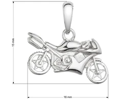 Evolution Group Stilingas sidabrinis pakabukas „Motociklas“ 64008