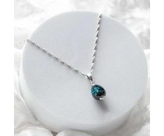 Lampglas Cobalt Nude Necklace with Sterling Sidabrinis NNM3/AG/RHO