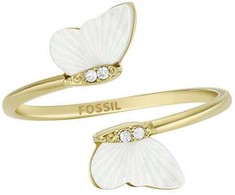 Fossil Padorus Radiant Wings paauksuotas atviras žiedas JF04423710
