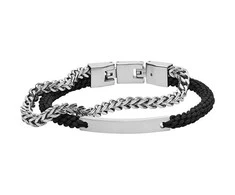 Fossil Dviguba plieninė apyrankė JF03325040