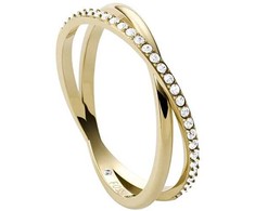 Fossil Elegantiškas paauksuotas žiedas su kristalais JF03752710