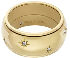 Fossil Glittering auksinis-plated steel ring Sadie JF04835710