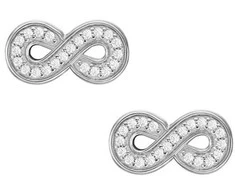 Fossil Infinity putojantys sidabriniai auskarai JFS00634040