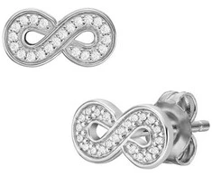 Fossil Infinity putojantys sidabriniai auskarai JFS00634040