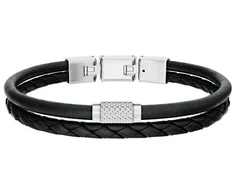 Fossil Leather double bracelet for men JF04989040