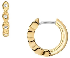 Fossil Gold-plated hoop earrings with crystals Ellis JF04913710