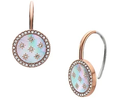 Fossil Mother of Pearl auksinis-plated dangling earrings JF04938791